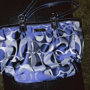 Navy/Silver/Gray Coach Coach Shoulder Purse